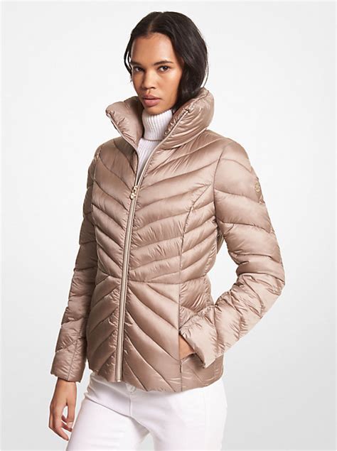 michael michael kors quilted nylon packable hooded puffer jacket|Michael Kors insulated jacket.